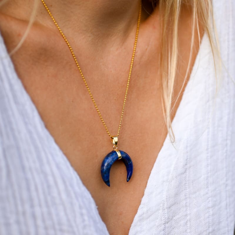 Pendentif Lapis lazuli Lune | Univers Minéral