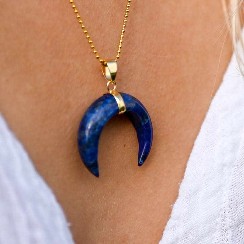 Pendentif Lapis lazuli Lune | Univers Minéral