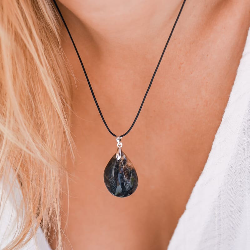 Pendentif Pierre de Lune Noire | Univers Minéral