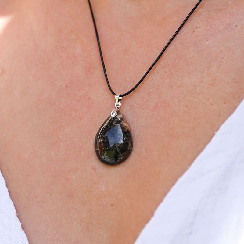 Pendentif Pierre de Lune Noire | Univers Minéral