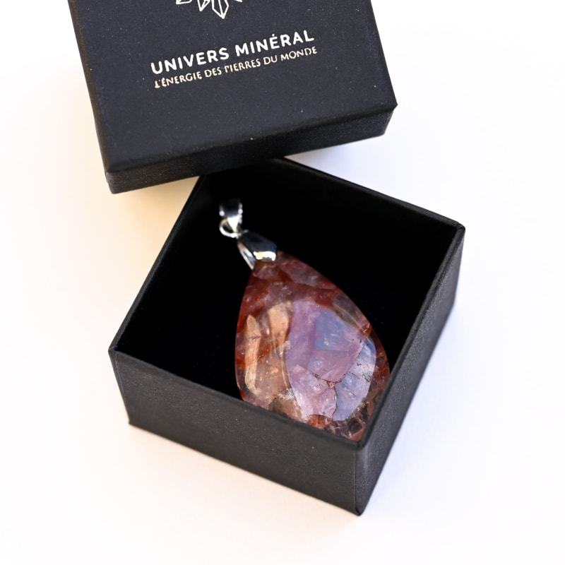 Quartz hématoïde Pendentif | Univers Minéral